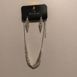 Rhinestone Necklace/Earring Set